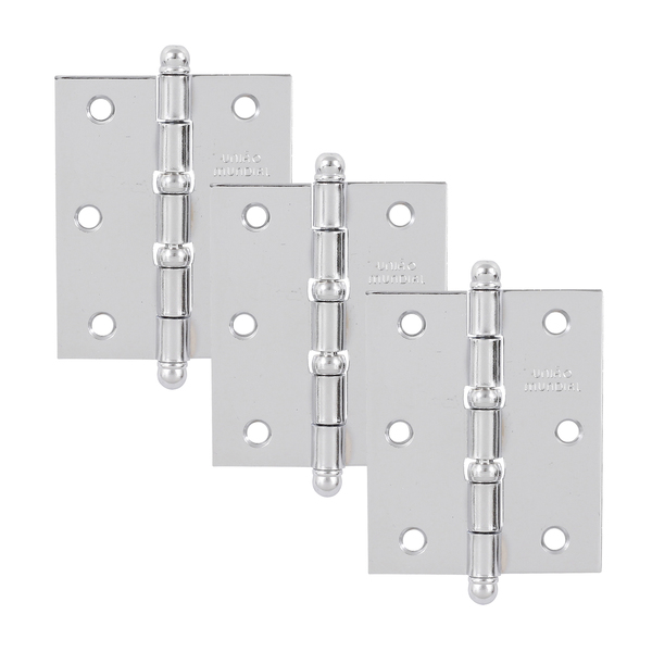 Dobradiça Latão 3" x 2 1/2" Cromado com anel Uniao Mundial
