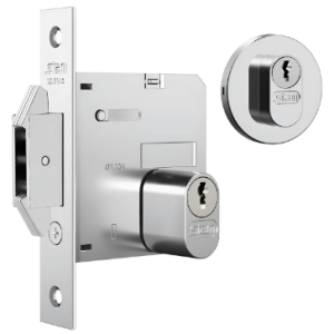 Fechadura Stam 1006 porta bater/correr Roseta Redonda Inox