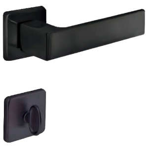 Fechadura Arouca Banheiro Chess Roseta Quadrada Preta 40mm