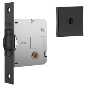 Fechadura Rolete Pivotante Stam 1005 Tetra Quadrada preta