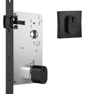 Fechadura 1601 Stam Ext Pivotante Ros Quad preto 55mm