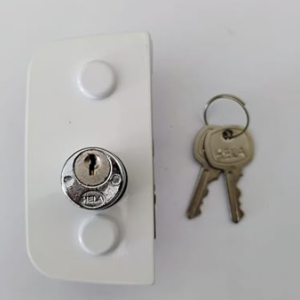 Fechadura 1520 Hela em zamac para Porta De Vidro - Branca